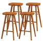 Indoor Pine Modern Bar Stool Contoured Seat Footrest Counter Stool with Wood Legs Walnut 4 Piece Set Clearhalo 'Bar Furniture' 'Bar Stools' 'bar_stools' 'furn' 'furn_bar_stools' 'furniture_bar_stools' 'Kitchen & Dining Furniture' 'kitchen&dining_furn' 'kitchen' 'kitchen_furn' Furniture' 4512381