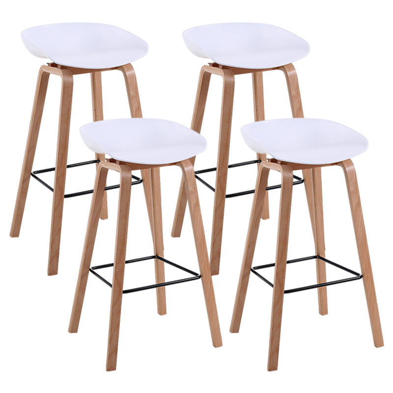 Modern Solid Wood Bar Stool Indoor Bucket Counter Stool with Plastic Seat 4 Piece Set Clearhalo 'Bar Furniture' 'Bar Stools' 'bar_stools' 'furn' 'furn_bar_stools' 'furniture_bar_stools' 'Kitchen & Dining Furniture' 'kitchen&dining_furn' 'kitchen' 'kitchen_furn' Furniture' 4512391