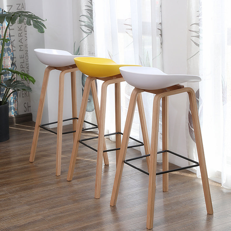 Modern Solid Wood Bar Stool Indoor Bucket Counter Stool with Plastic Seat Clearhalo 'Bar Furniture' 'Bar Stools' 'bar_stools' 'furn' 'furn_bar_stools' 'furniture_bar_stools' 'Kitchen & Dining Furniture' 'kitchen&dining_furn' 'kitchen' 'kitchen_furn' Furniture' 4512392