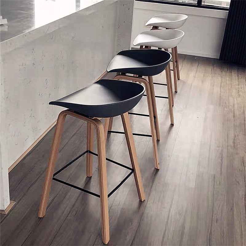 Modern Solid Wood Bar Stool Indoor Bucket Counter Stool with Plastic Seat Clearhalo 'Bar Furniture' 'Bar Stools' 'bar_stools' 'furn' 'furn_bar_stools' 'furniture_bar_stools' 'Kitchen & Dining Furniture' 'kitchen&dining_furn' 'kitchen' 'kitchen_furn' Furniture' 4512394