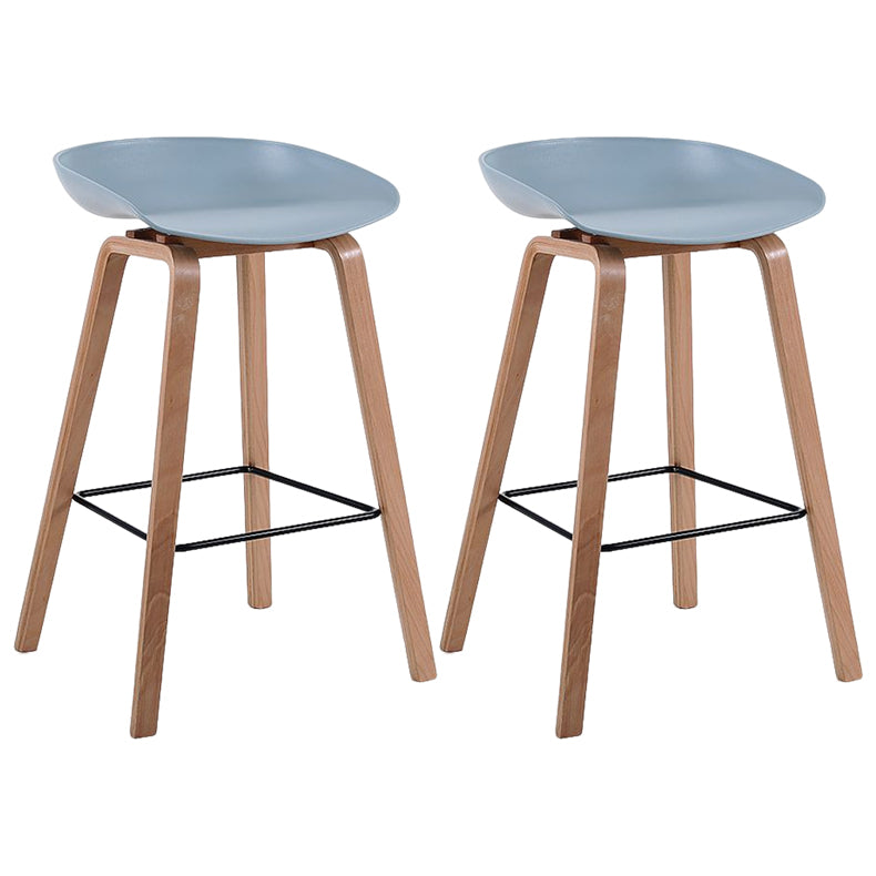 Modern Solid Wood Bar Stool Indoor Bucket Counter Stool with Plastic Seat Pewter 2 Piece Set Clearhalo 'Bar Furniture' 'Bar Stools' 'bar_stools' 'furn' 'furn_bar_stools' 'furniture_bar_stools' 'Kitchen & Dining Furniture' 'kitchen&dining_furn' 'kitchen' 'kitchen_furn' Furniture' 4512395