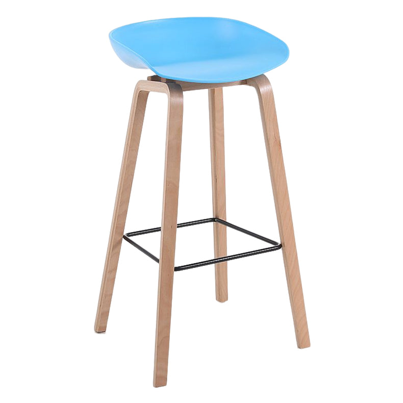 Modern Solid Wood Bar Stool Indoor Bucket Counter Stool with Plastic Seat Blue 1 Piece Clearhalo 'Bar Furniture' 'Bar Stools' 'bar_stools' 'furn' 'furn_bar_stools' 'furniture_bar_stools' 'Kitchen & Dining Furniture' 'kitchen&dining_furn' 'kitchen' 'kitchen_furn' Furniture' 4512400