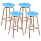 Modern Solid Wood Bar Stool Indoor Bucket Counter Stool with Plastic Seat Blue 4 Piece Set Clearhalo 'Bar Furniture' 'Bar Stools' 'bar_stools' 'furn' 'furn_bar_stools' 'furniture_bar_stools' 'Kitchen & Dining Furniture' 'kitchen&dining_furn' 'kitchen' 'kitchen_furn' Furniture' 4512402