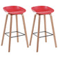 Modern Solid Wood Bar Stool Indoor Bucket Counter Stool with Plastic Seat Red 2 Piece Set Clearhalo 'Bar Furniture' 'Bar Stools' 'bar_stools' 'furn' 'furn_bar_stools' 'furniture_bar_stools' 'Kitchen & Dining Furniture' 'kitchen&dining_furn' 'kitchen' 'kitchen_furn' Furniture' 4512404