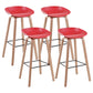 Modern Solid Wood Bar Stool Indoor Bucket Counter Stool with Plastic Seat Red 4 Piece Set Clearhalo 'Bar Furniture' 'Bar Stools' 'bar_stools' 'furn' 'furn_bar_stools' 'furniture_bar_stools' 'Kitchen & Dining Furniture' 'kitchen&dining_furn' 'kitchen' 'kitchen_furn' Furniture' 4512405
