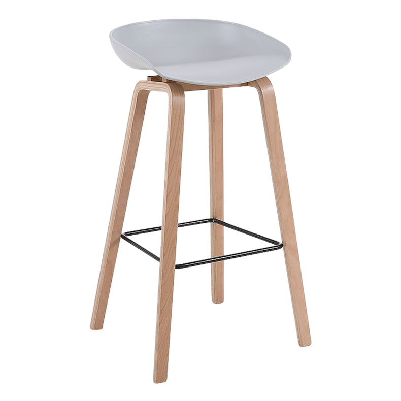 Modern Solid Wood Bar Stool Indoor Bucket Counter Stool with Plastic Seat Light Gray 1 Piece Clearhalo 'Bar Furniture' 'Bar Stools' 'bar_stools' 'furn' 'furn_bar_stools' 'furniture_bar_stools' 'Kitchen & Dining Furniture' 'kitchen&dining_furn' 'kitchen' 'kitchen_furn' Furniture' 4512406
