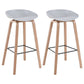Modern Solid Wood Bar Stool Indoor Bucket Counter Stool with Plastic Seat Light Gray 2 Piece Set Clearhalo 'Bar Furniture' 'Bar Stools' 'bar_stools' 'furn' 'furn_bar_stools' 'furniture_bar_stools' 'Kitchen & Dining Furniture' 'kitchen&dining_furn' 'kitchen' 'kitchen_furn' Furniture' 4512407