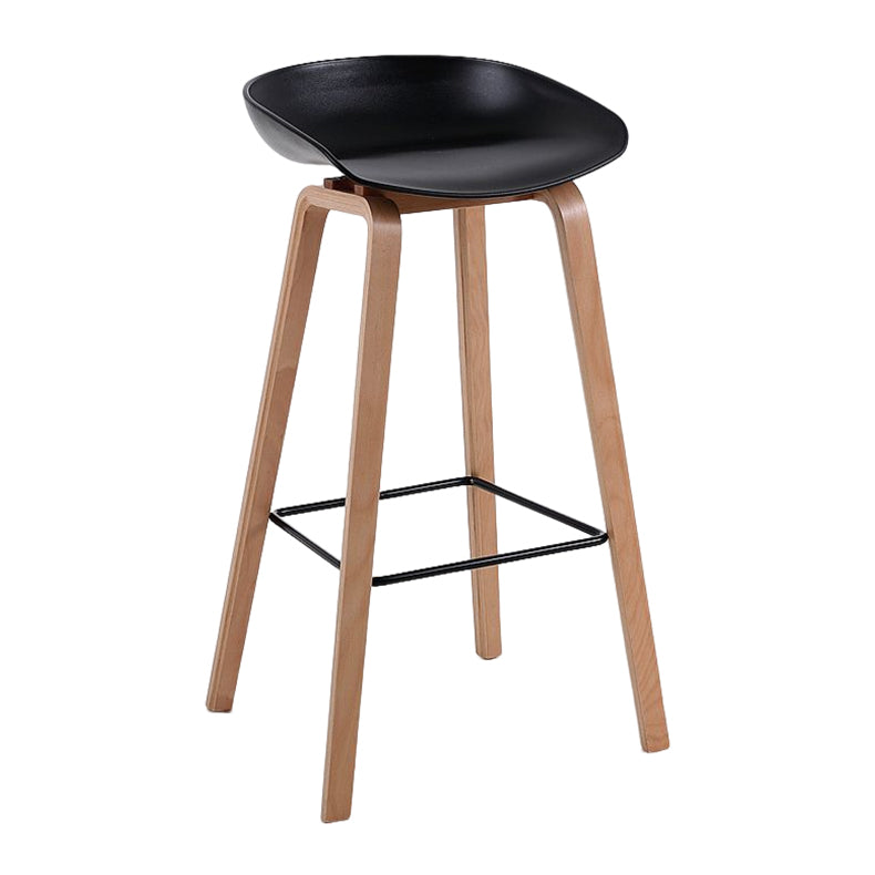 Modern Solid Wood Bar Stool Indoor Bucket Counter Stool with Plastic Seat Black 1 Piece Clearhalo 'Bar Furniture' 'Bar Stools' 'bar_stools' 'furn' 'furn_bar_stools' 'furniture_bar_stools' 'Kitchen & Dining Furniture' 'kitchen&dining_furn' 'kitchen' 'kitchen_furn' Furniture' 4512409