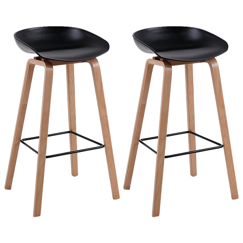 Modern Solid Wood Bar Stool Indoor Bucket Counter Stool with Plastic Seat Black 2 Piece Set Clearhalo 'Bar Furniture' 'Bar Stools' 'bar_stools' 'furn' 'furn_bar_stools' 'furniture_bar_stools' 'Kitchen & Dining Furniture' 'kitchen&dining_furn' 'kitchen' 'kitchen_furn' Furniture' 4512410