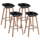 Modern Solid Wood Bar Stool Indoor Bucket Counter Stool with Plastic Seat Black 4 Piece Set Clearhalo 'Bar Furniture' 'Bar Stools' 'bar_stools' 'furn' 'furn_bar_stools' 'furniture_bar_stools' 'Kitchen & Dining Furniture' 'kitchen&dining_furn' 'kitchen' 'kitchen_furn' Furniture' 4512411
