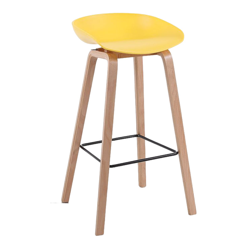 Modern Solid Wood Bar Stool Indoor Bucket Counter Stool with Plastic Seat Yellow 1 Piece Clearhalo 'Bar Furniture' 'Bar Stools' 'bar_stools' 'furn' 'furn_bar_stools' 'furniture_bar_stools' 'Kitchen & Dining Furniture' 'kitchen&dining_furn' 'kitchen' 'kitchen_furn' Furniture' 4512412