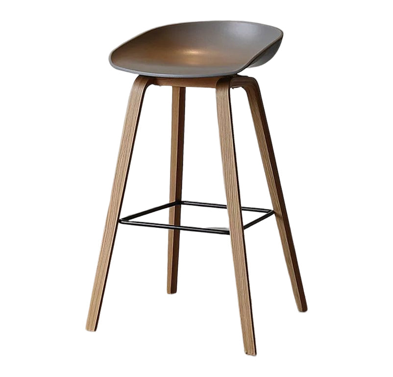 Modern Solid Wood Bar Stool Indoor Bucket Counter Stool with Plastic Seat Dark Gray 1 Piece Clearhalo 'Bar Furniture' 'Bar Stools' 'bar_stools' 'furn' 'furn_bar_stools' 'furniture_bar_stools' 'Kitchen & Dining Furniture' 'kitchen&dining_furn' 'kitchen' 'kitchen_furn' Furniture' 4512415