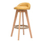 Modern Solid Wood Bar Stool Footrest Low Back Bucket Counter Stool with Cushion, 1 Piece Ginger Natural Clearhalo 'Bar Furniture' 'Bar Stools' 'bar_stools' 'furn' 'furn_bar_stools' 'furniture_bar_stools' 'Kitchen & Dining Furniture' 'kitchen&dining_furn' 'kitchen' 'kitchen_furn' Furniture' 4512421