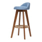 Modern Solid Wood Bar Stool Footrest Low Back Bucket Counter Stool with Cushion, 1 Piece Lake Blue Brown Clearhalo 'Bar Furniture' 'Bar Stools' 'bar_stools' 'furn' 'furn_bar_stools' 'furniture_bar_stools' 'Kitchen & Dining Furniture' 'kitchen&dining_furn' 'kitchen' 'kitchen_furn' Furniture' 4512427