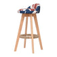 Modern Solid Wood Bar Stool Footrest Low Back Bucket Counter Stool with Cushion, 1 Piece Red-White-Blue Natural Clearhalo 'Bar Furniture' 'Bar Stools' 'bar_stools' 'furn' 'furn_bar_stools' 'furniture_bar_stools' 'Kitchen & Dining Furniture' 'kitchen&dining_furn' 'kitchen' 'kitchen_furn' Furniture' 4512434
