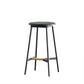 Modern Black Counter Bar Stool Wood Armless Bar Stool with Footrest and Iron Base Clearhalo 'Bar Furniture' 'Bar Stools' 'bar_stools' 'furn' 'furn_bar_stools' 'furniture_bar_stools' 'Kitchen & Dining Furniture' 'kitchen&dining_furn' 'kitchen' 'kitchen_furn' Furniture' 4512452