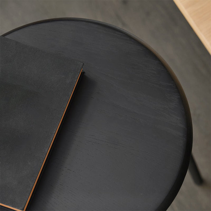 Modern Black Counter Bar Stool Wood Armless Bar Stool with Footrest and Iron Base Clearhalo 'Bar Furniture' 'Bar Stools' 'bar_stools' 'furn' 'furn_bar_stools' 'furniture_bar_stools' 'Kitchen & Dining Furniture' 'kitchen&dining_furn' 'kitchen' 'kitchen_furn' Furniture' 4512453