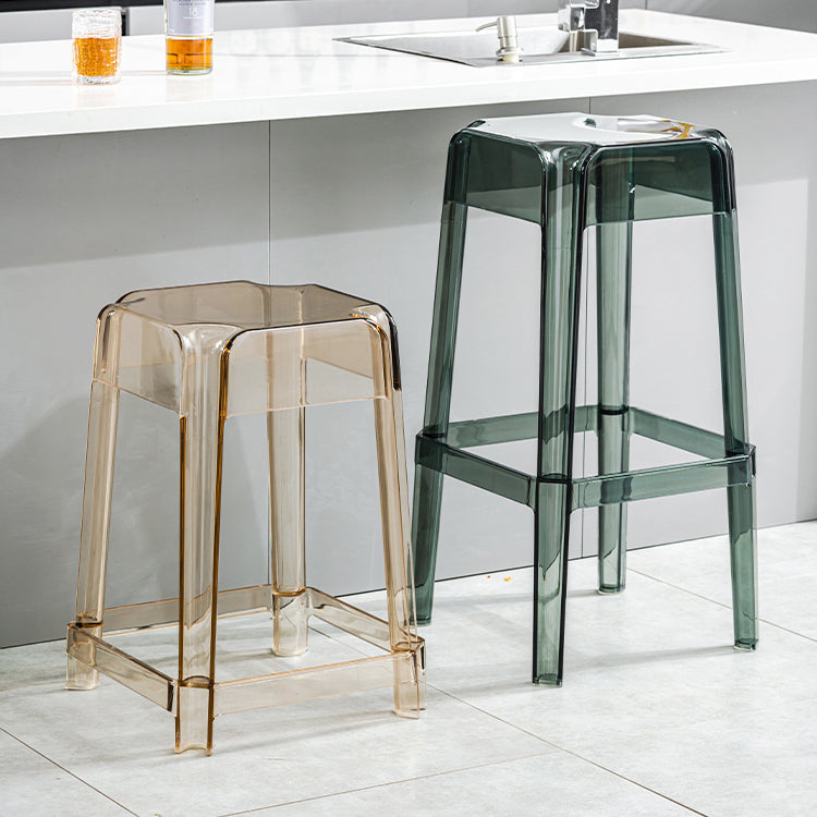 Modern Squared Counter Bar Stool Plastic Armless Bar Stool with Footrest Clearhalo 'Bar Furniture' 'Bar Stools' 'bar_stools' 'furn' 'furn_bar_stools' 'furniture_bar_stools' 'Kitchen & Dining Furniture' 'kitchen&dining_furn' 'kitchen' 'kitchen_furn' Furniture' 4512460