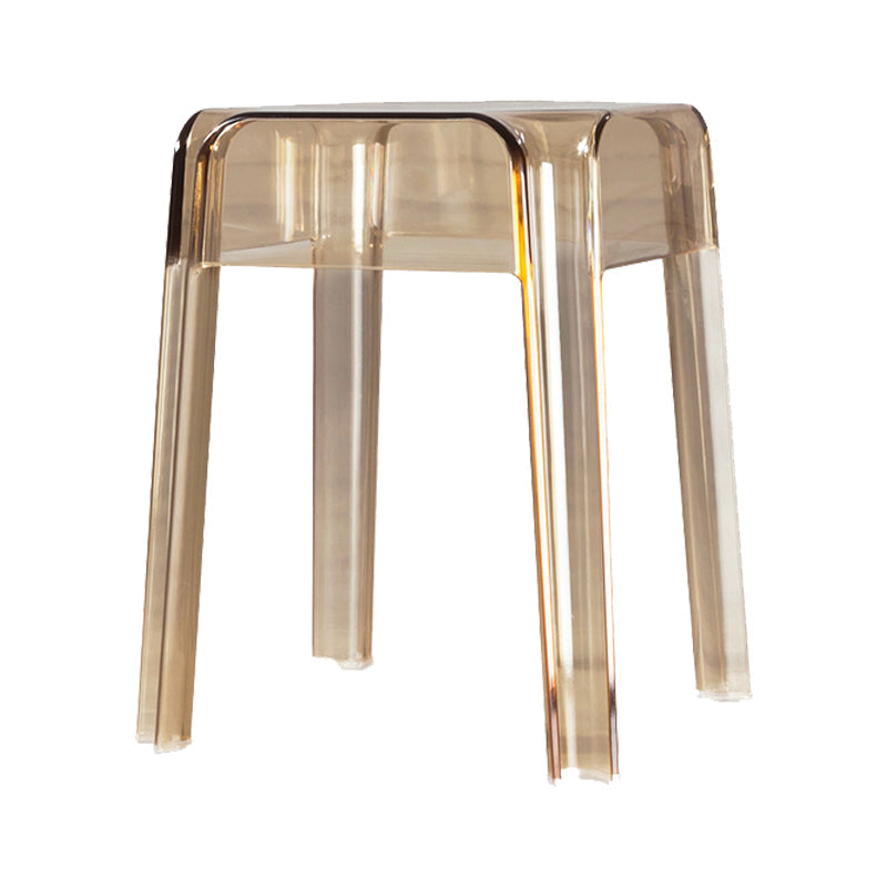 Modern Squared Counter Bar Stool Plastic Armless Bar Stool with Footrest Amber 1 Piece Clearhalo 'Bar Furniture' 'Bar Stools' 'bar_stools' 'furn' 'furn_bar_stools' 'furniture_bar_stools' 'Kitchen & Dining Furniture' 'kitchen&dining_furn' 'kitchen' 'kitchen_furn' Furniture' 4512461