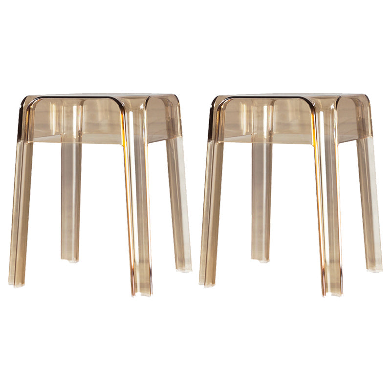 Modern Squared Counter Bar Stool Plastic Armless Bar Stool with Footrest Amber 2 Piece Set Clearhalo 'Bar Furniture' 'Bar Stools' 'bar_stools' 'furn' 'furn_bar_stools' 'furniture_bar_stools' 'Kitchen & Dining Furniture' 'kitchen&dining_furn' 'kitchen' 'kitchen_furn' Furniture' 4512462