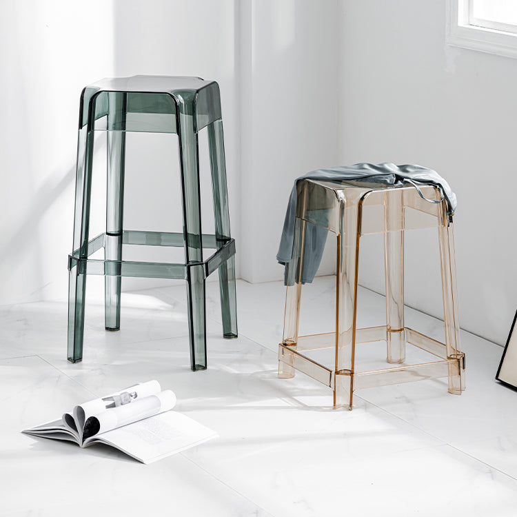 Modern Squared Counter Bar Stool Plastic Armless Bar Stool with Footrest Clearhalo 'Bar Furniture' 'Bar Stools' 'bar_stools' 'furn' 'furn_bar_stools' 'furniture_bar_stools' 'Kitchen & Dining Furniture' 'kitchen&dining_furn' 'kitchen' 'kitchen_furn' Furniture' 4512463