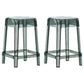 Modern Squared Counter Bar Stool Plastic Armless Bar Stool with Footrest Smoke Gray 2 Piece Set Clearhalo 'Bar Furniture' 'Bar Stools' 'bar_stools' 'furn' 'furn_bar_stools' 'furniture_bar_stools' 'Kitchen & Dining Furniture' 'kitchen&dining_furn' 'kitchen' 'kitchen_furn' Furniture' 4512468