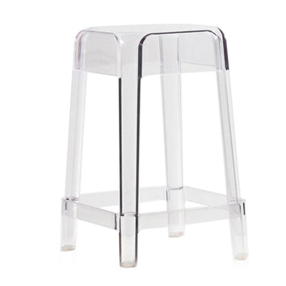 Modern Squared Counter Bar Stool Plastic Armless Bar Stool with Footrest Clear 1 Piece Clearhalo 'Bar Furniture' 'Bar Stools' 'bar_stools' 'furn' 'furn_bar_stools' 'furniture_bar_stools' 'Kitchen & Dining Furniture' 'kitchen&dining_furn' 'kitchen' 'kitchen_furn' Furniture' 4512472