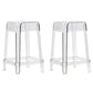 Modern Squared Counter Bar Stool Plastic Armless Bar Stool with Footrest Clear 2 Piece Set Clearhalo 'Bar Furniture' 'Bar Stools' 'bar_stools' 'furn' 'furn_bar_stools' 'furniture_bar_stools' 'Kitchen & Dining Furniture' 'kitchen&dining_furn' 'kitchen' 'kitchen_furn' Furniture' 4512474
