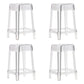 Modern Squared Counter Bar Stool Plastic Armless Bar Stool with Footrest Clear 4 Piece Set Clearhalo 'Bar Furniture' 'Bar Stools' 'bar_stools' 'furn' 'furn_bar_stools' 'furniture_bar_stools' 'Kitchen & Dining Furniture' 'kitchen&dining_furn' 'kitchen' 'kitchen_furn' Furniture' 4512476