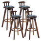 Traditional Counter Bar Stool Leather Armless Bar Stool with Footrest Wood Base Green 4 Piece Set Clearhalo 'Bar Furniture' 'Bar Stools' 'bar_stools' 'furn' 'furn_bar_stools' 'furniture_bar_stools' 'Kitchen & Dining Furniture' 'kitchen&dining_furn' 'kitchen' 'kitchen_furn' Furniture' 4512508