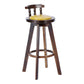 Traditional Counter Bar Stool Leather Armless Bar Stool with Footrest Wood Base Yellow 1 Piece Clearhalo 'Bar Furniture' 'Bar Stools' 'bar_stools' 'furn' 'furn_bar_stools' 'furniture_bar_stools' 'Kitchen & Dining Furniture' 'kitchen&dining_furn' 'kitchen' 'kitchen_furn' Furniture' 4512509