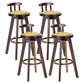 Traditional Counter Bar Stool Leather Armless Bar Stool with Footrest Wood Base Yellow 4 Piece Set Clearhalo 'Bar Furniture' 'Bar Stools' 'bar_stools' 'furn' 'furn_bar_stools' 'furniture_bar_stools' 'Kitchen & Dining Furniture' 'kitchen&dining_furn' 'kitchen' 'kitchen_furn' Furniture' 4512514