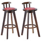 Traditional Counter Bar Stool Leather Armless Bar Stool with Footrest Wood Base Red 2 Piece Set Clearhalo 'Bar Furniture' 'Bar Stools' 'bar_stools' 'furn' 'furn_bar_stools' 'furniture_bar_stools' 'Kitchen & Dining Furniture' 'kitchen&dining_furn' 'kitchen' 'kitchen_furn' Furniture' 4512517