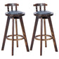 Traditional Counter Bar Stool Leather Armless Bar Stool with Footrest Wood Base Blue 2 Piece Set Clearhalo 'Bar Furniture' 'Bar Stools' 'bar_stools' 'furn' 'furn_bar_stools' 'furniture_bar_stools' 'Kitchen & Dining Furniture' 'kitchen&dining_furn' 'kitchen' 'kitchen_furn' Furniture' 4512529