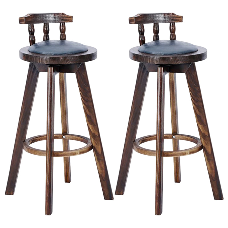 Traditional Counter Bar Stool Leather Armless Bar Stool with Footrest Wood Base Blue 2 Piece Set Clearhalo 'Bar Furniture' 'Bar Stools' 'bar_stools' 'furn' 'furn_bar_stools' 'furniture_bar_stools' 'Kitchen & Dining Furniture' 'kitchen&dining_furn' 'kitchen' 'kitchen_furn' Furniture' 4512529