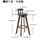Traditional Counter Bar Stool Leather Armless Bar Stool with Footrest Wood Base Clearhalo 'Bar Furniture' 'Bar Stools' 'bar_stools' 'furn' 'furn_bar_stools' 'furniture_bar_stools' 'Kitchen & Dining Furniture' 'kitchen&dining_furn' 'kitchen' 'kitchen_furn' Furniture' 4512534