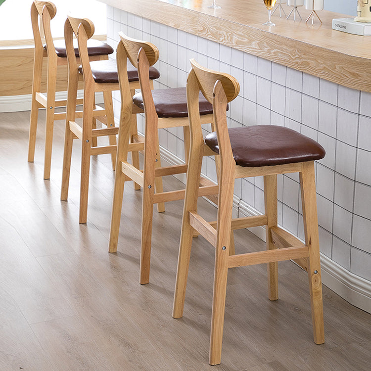 Modern Counter Bar Stool Armless Wood Bar Stool with Footrest and Backrest Clearhalo 'Bar Furniture' 'Bar Stools' 'bar_stools' 'furn' 'furn_bar_stools' 'furniture_bar_stools' 'Kitchen & Dining Furniture' 'kitchen&dining_furn' 'kitchen' 'kitchen_furn' Furniture' 4512541
