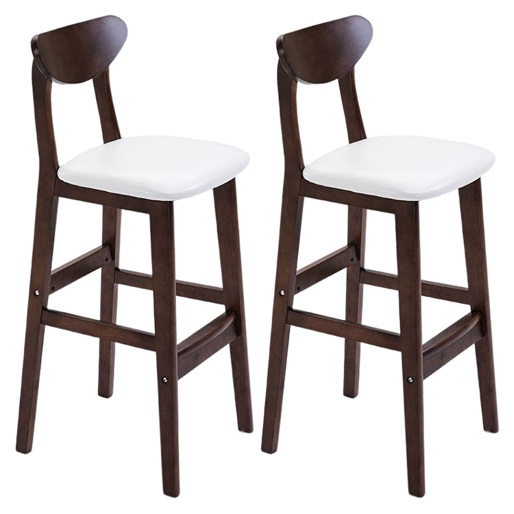 Modern Counter Bar Stool Armless Wood Bar Stool with Footrest and Backrest Brown White 2 Piece Set Clearhalo 'Bar Furniture' 'Bar Stools' 'bar_stools' 'furn' 'furn_bar_stools' 'furniture_bar_stools' 'Kitchen & Dining Furniture' 'kitchen&dining_furn' 'kitchen' 'kitchen_furn' Furniture' 4512543
