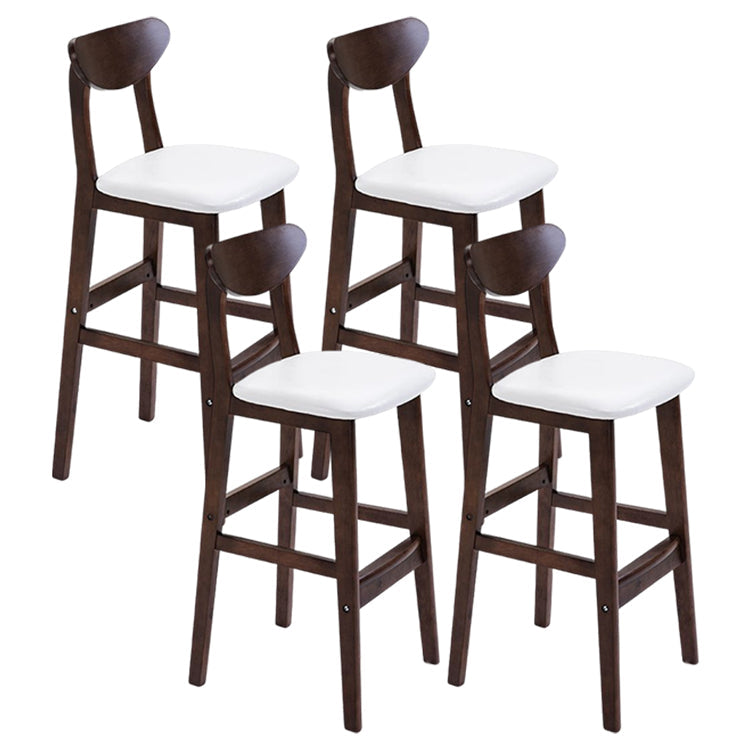 Modern Counter Bar Stool Armless Wood Bar Stool with Footrest and Backrest Brown White 4 Piece Set Clearhalo 'Bar Furniture' 'Bar Stools' 'bar_stools' 'furn' 'furn_bar_stools' 'furniture_bar_stools' 'Kitchen & Dining Furniture' 'kitchen&dining_furn' 'kitchen' 'kitchen_furn' Furniture' 4512546
