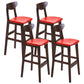 Modern Counter Bar Stool Armless Wood Bar Stool with Footrest and Backrest Brown Red 4 Piece Set Clearhalo 'Bar Furniture' 'Bar Stools' 'bar_stools' 'furn' 'furn_bar_stools' 'furniture_bar_stools' 'Kitchen & Dining Furniture' 'kitchen&dining_furn' 'kitchen' 'kitchen_furn' Furniture' 4512552