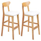 Modern Counter Bar Stool Armless Wood Bar Stool with Footrest and Backrest Natural White 2 Piece Set Clearhalo 'Bar Furniture' 'Bar Stools' 'bar_stools' 'furn' 'furn_bar_stools' 'furniture_bar_stools' 'Kitchen & Dining Furniture' 'kitchen&dining_furn' 'kitchen' 'kitchen_furn' Furniture' 4512555