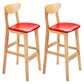 Modern Counter Bar Stool Armless Wood Bar Stool with Footrest and Backrest Natural Red 2 Piece Set Clearhalo 'Bar Furniture' 'Bar Stools' 'bar_stools' 'furn' 'furn_bar_stools' 'furniture_bar_stools' 'Kitchen & Dining Furniture' 'kitchen&dining_furn' 'kitchen' 'kitchen_furn' Furniture' 4512558