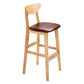 Modern Counter Bar Stool Armless Wood Bar Stool with Footrest and Backrest Natural Brown 1 Piece Clearhalo 'Bar Furniture' 'Bar Stools' 'bar_stools' 'furn' 'furn_bar_stools' 'furniture_bar_stools' 'Kitchen & Dining Furniture' 'kitchen&dining_furn' 'kitchen' 'kitchen_furn' Furniture' 4512560