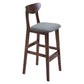 Modern Counter Bar Stool Armless Wood Bar Stool with Footrest and Backrest Brown Gray 1 Piece Clearhalo 'Bar Furniture' 'Bar Stools' 'bar_stools' 'furn' 'furn_bar_stools' 'furniture_bar_stools' 'Kitchen & Dining Furniture' 'kitchen&dining_furn' 'kitchen' 'kitchen_furn' Furniture' 4512563