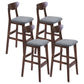 Modern Counter Bar Stool Armless Wood Bar Stool with Footrest and Backrest Brown Gray 4 Piece Set Clearhalo 'Bar Furniture' 'Bar Stools' 'bar_stools' 'furn' 'furn_bar_stools' 'furniture_bar_stools' 'Kitchen & Dining Furniture' 'kitchen&dining_furn' 'kitchen' 'kitchen_furn' Furniture' 4512565