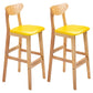 Modern Counter Bar Stool Armless Wood Bar Stool with Footrest and Backrest Natural Yellow 2 Piece Set Clearhalo 'Bar Furniture' 'Bar Stools' 'bar_stools' 'furn' 'furn_bar_stools' 'furniture_bar_stools' 'Kitchen & Dining Furniture' 'kitchen&dining_furn' 'kitchen' 'kitchen_furn' Furniture' 4512567