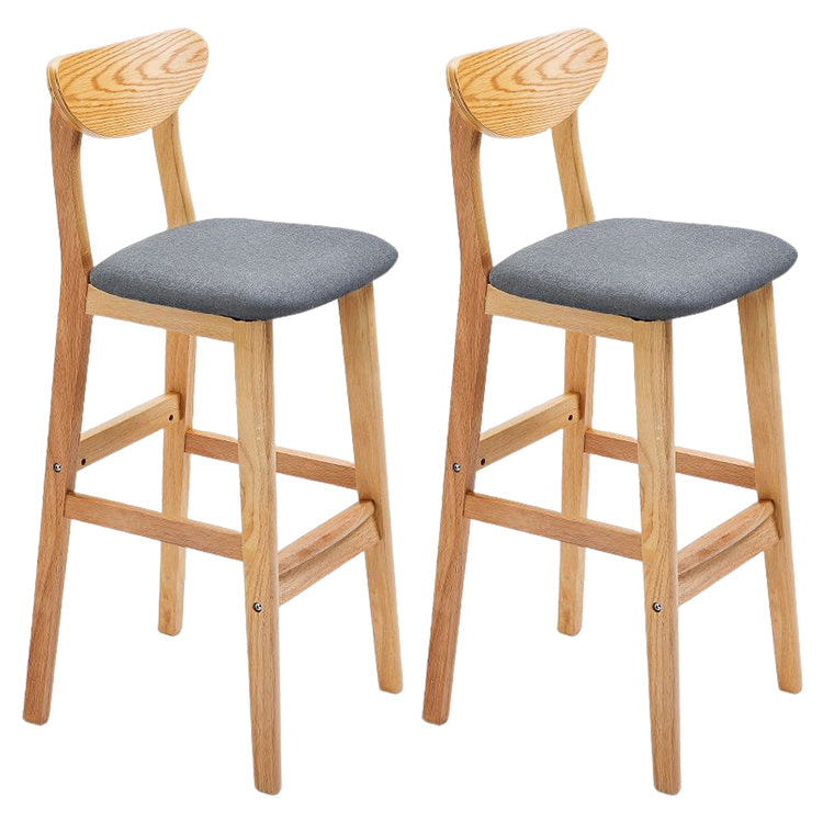 Modern Counter Bar Stool Armless Wood Bar Stool with Footrest and Backrest Natural Gray 2 Piece Set Clearhalo 'Bar Furniture' 'Bar Stools' 'bar_stools' 'furn' 'furn_bar_stools' 'furniture_bar_stools' 'Kitchen & Dining Furniture' 'kitchen&dining_furn' 'kitchen' 'kitchen_furn' Furniture' 4512570