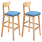 Modern Counter Bar Stool Armless Wood Bar Stool with Footrest and Backrest Natural Blue 2 Piece Set Clearhalo 'Bar Furniture' 'Bar Stools' 'bar_stools' 'furn' 'furn_bar_stools' 'furniture_bar_stools' 'Kitchen & Dining Furniture' 'kitchen&dining_furn' 'kitchen' 'kitchen_furn' Furniture' 4512573