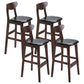 Modern Counter Bar Stool Armless Wood Bar Stool with Footrest and Backrest Brown Black 4 Piece Set Clearhalo 'Bar Furniture' 'Bar Stools' 'bar_stools' 'furn' 'furn_bar_stools' 'furniture_bar_stools' 'Kitchen & Dining Furniture' 'kitchen&dining_furn' 'kitchen' 'kitchen_furn' Furniture' 4512577