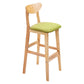 Modern Counter Bar Stool Armless Wood Bar Stool with Footrest and Backrest Natural Green 1 Piece Clearhalo 'Bar Furniture' 'Bar Stools' 'bar_stools' 'furn' 'furn_bar_stools' 'furniture_bar_stools' 'Kitchen & Dining Furniture' 'kitchen&dining_furn' 'kitchen' 'kitchen_furn' Furniture' 4512578